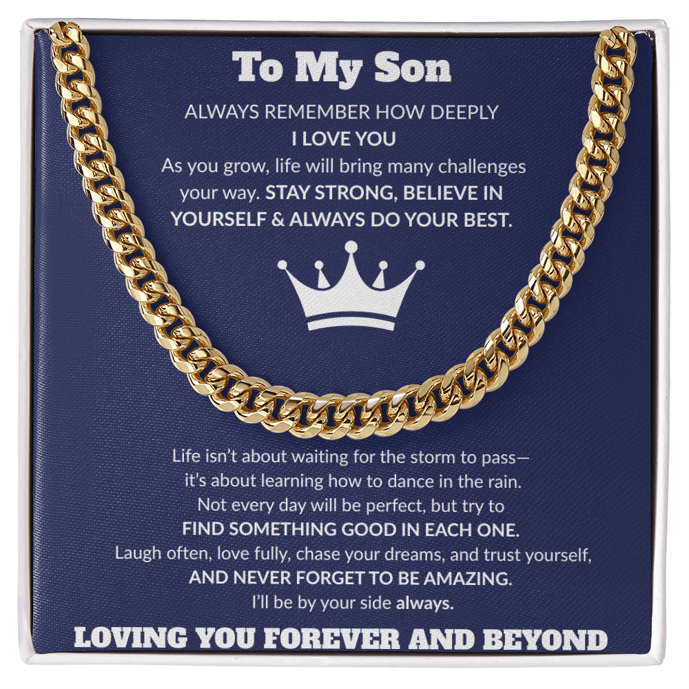 To My Son-Be Awesome-Cuban Link Chain