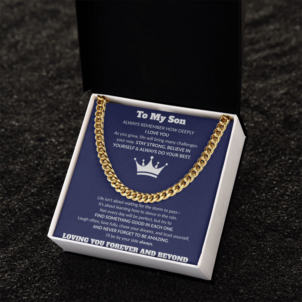 To My Son-Be Awesome-Cuban Link Chain