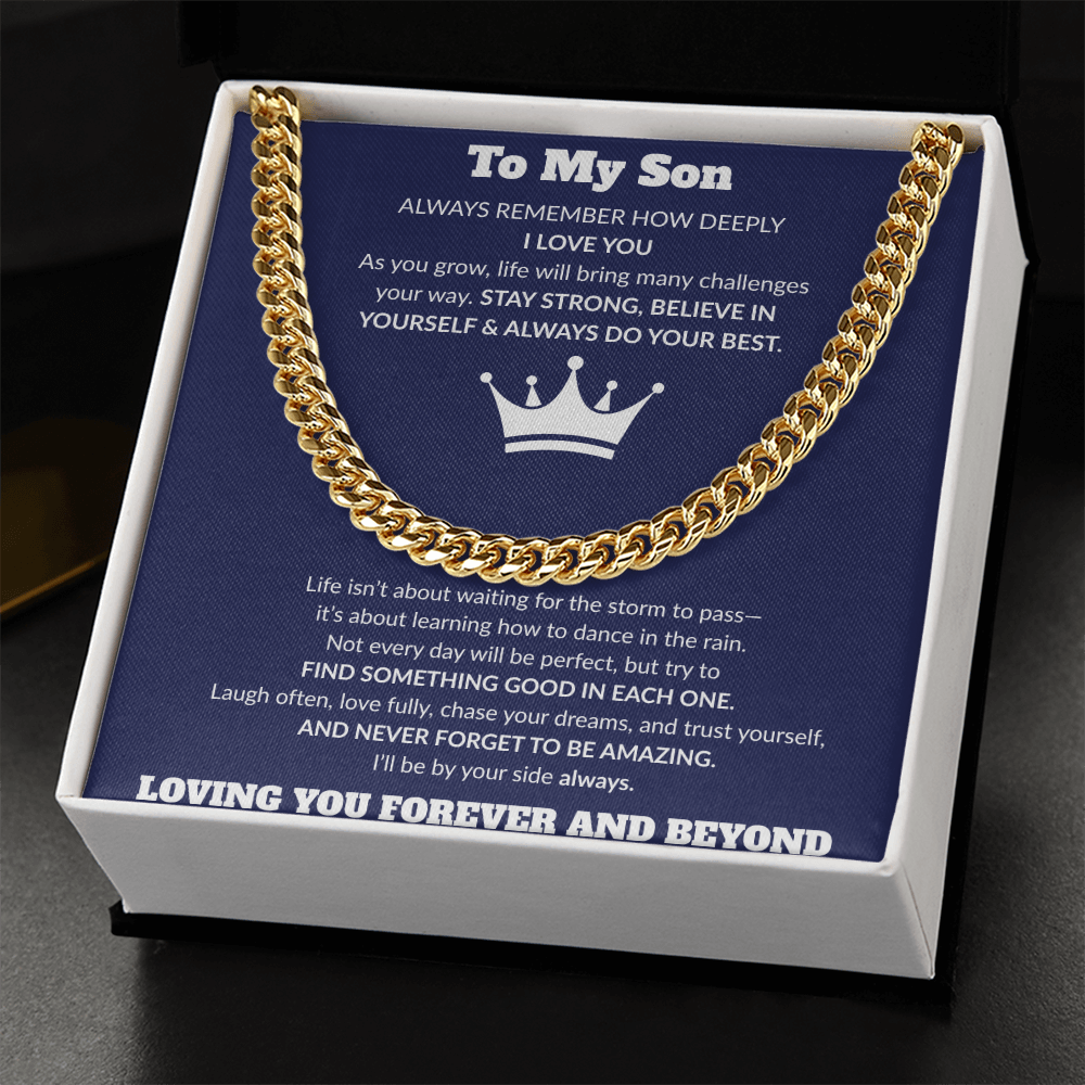 To My Son-Be Awesome-Cuban Link Chain