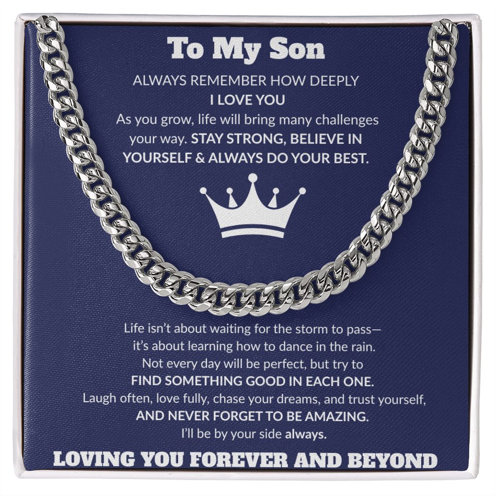 To My Son-Be Awesome-Cuban Link Chain