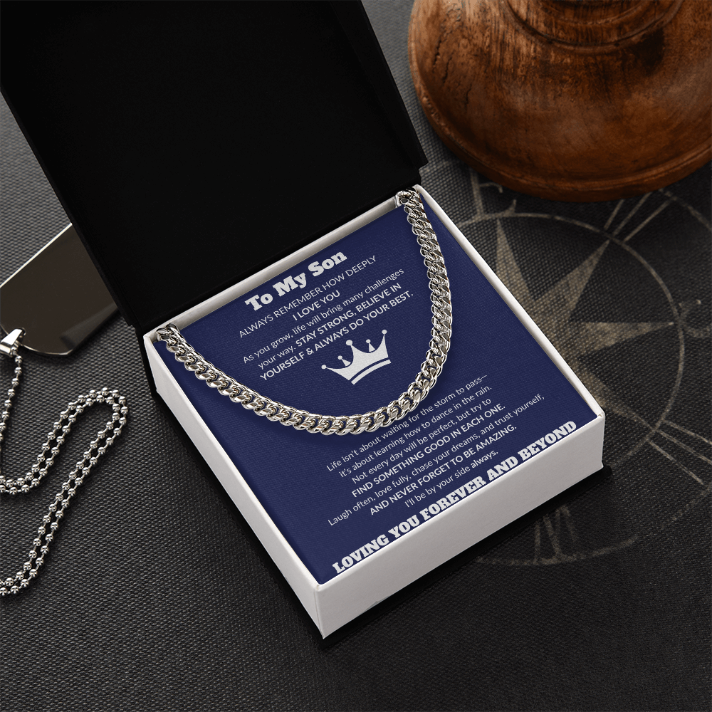 To My Son-Be Awesome-Cuban Link Chain