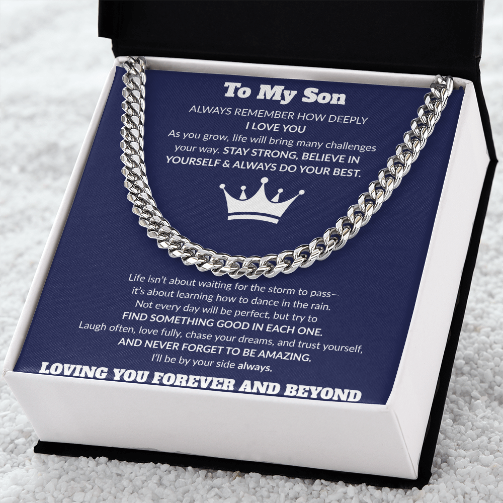 To My Son-Be Awesome-Cuban Link Chain