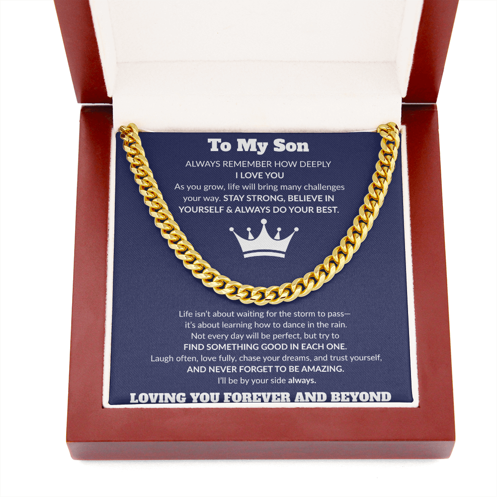 To My Son-Be Awesome-Cuban Link Chain