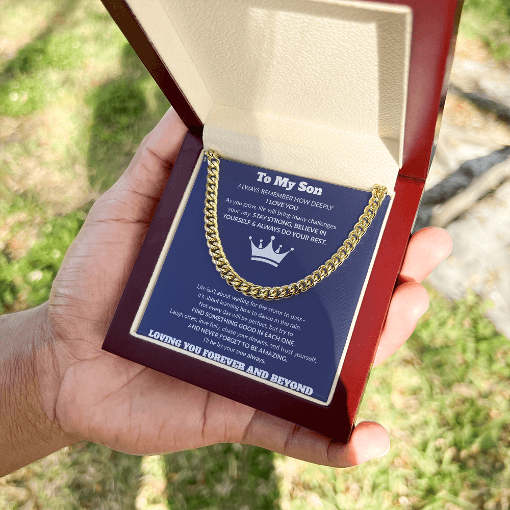 To My Son-Be Awesome-Cuban Link Chain