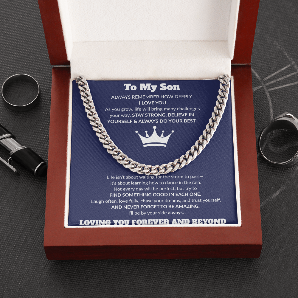 To My Son-Be Awesome-Cuban Link Chain