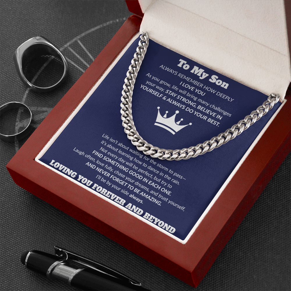 To My Son-Be Awesome-Cuban Link Chain
