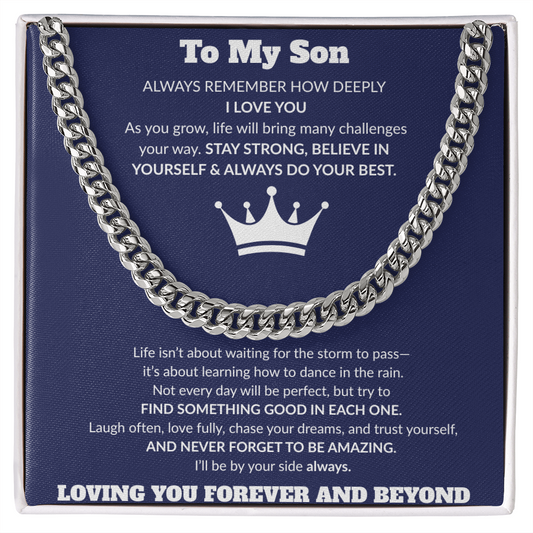 To My Son-Be Awesome-Cuban Link Chain